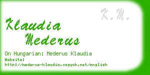 klaudia mederus business card